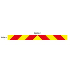 Chevron Board in Avery V8000 Red & Orafol 7510 Fluo Yellow - 1650 x 140mm