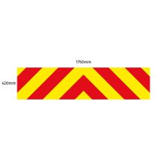 Chevron Board in Avery V8000 Red & Orafol 7510 Fluo Yellow - 1750 x 420mm