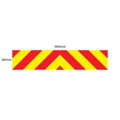 Chevron Board in Avery V8000 Red & Orafol 7510 Fluo Yellow - 1850 x 380mm