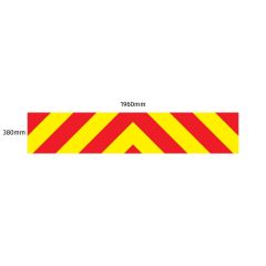 Chevron Board in Avery V8000 Red & Orafol 7510 Fluo Yellow - 1960 x 380mm