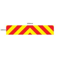 Chevron Board in Avery V8000 Red & Orafol 7510 Fluo Yellow - 2050 x 400mm
