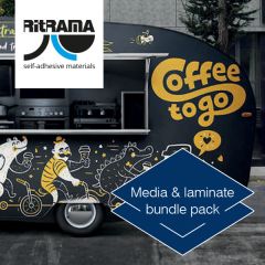 RI-Jet P75 BLOCKOUT Optima Gloss White & P75 Printable Gloss Clear Lamination Film (08458) Bundle 50m