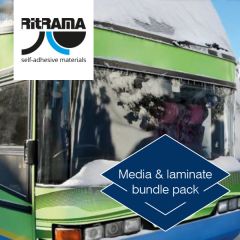 RI-Jet P75 Optima Gloss White & P75 Printable Gloss Clear Lamination Film (08458) Bundle 50m