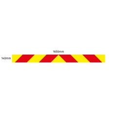 Chevron Board in Nikkalite FEG Red & HI-SCAL Fluo Yellow - 1650x140mm