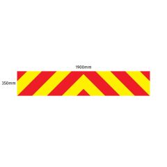 Chevron Board in Avery V8000 Red & Orafol 7510 Fluo Yellow - 1900 x 350mm